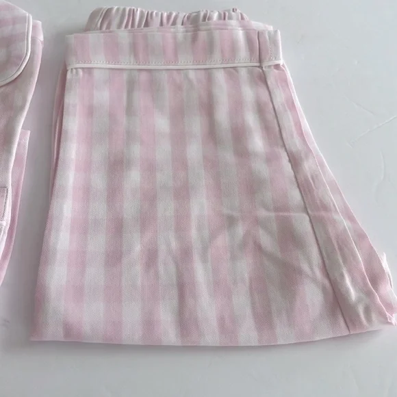 PETITE PLUME Pink Gingham Pajama Set Chemical Free Flame Resistant 12/18 Months - Picture 6 of 8